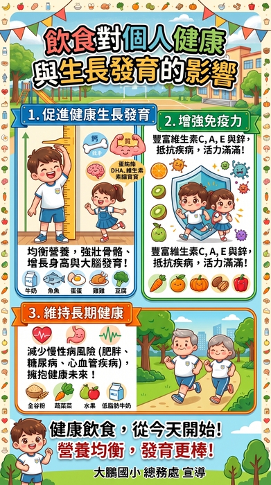 飲食對個人健康與生長發育的影響